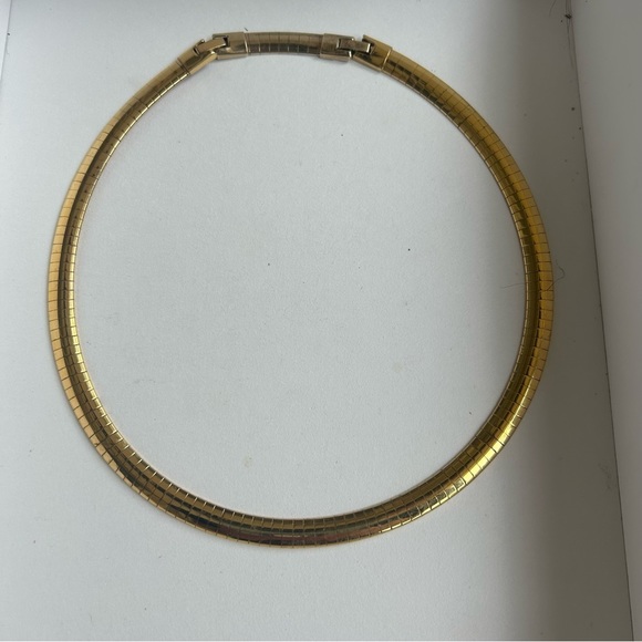 Jewelry Vintage Gold Tone Bright Omega Chain Minimalist Choker